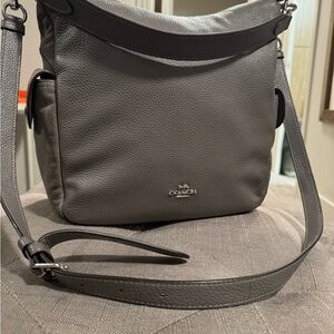 Coach Gray Leather Shoulder Bag